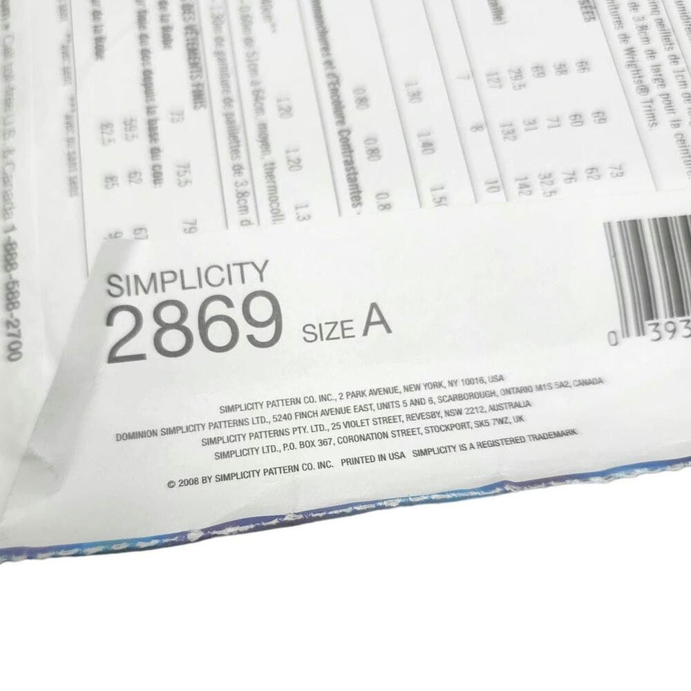 Simplicity Hannah Montana Sewing Pattern 2869 UNCUT Costume Size 7 8 10 12 14 - Picture 3 of 4